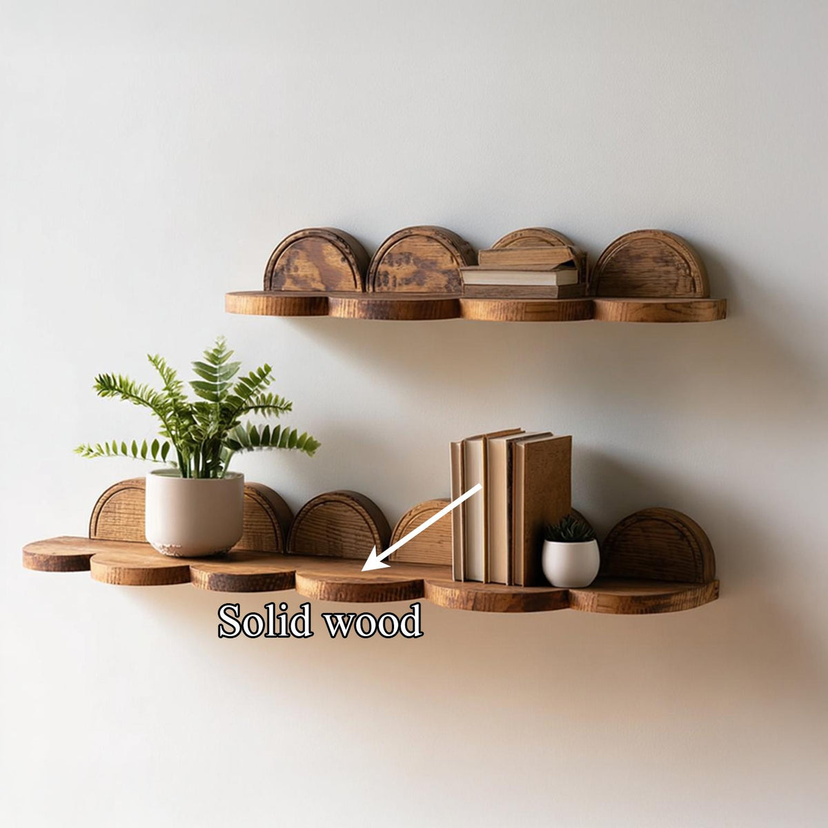 Floating Corner Shelf Solid Wood Home Accent Gift