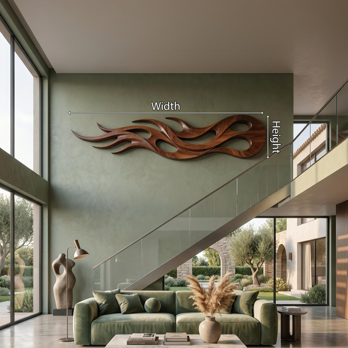 Modern Abstract Figure Wood Wall Art, Silhouette Art Panel Decor for Reception Area, Office Lobby and Lounge