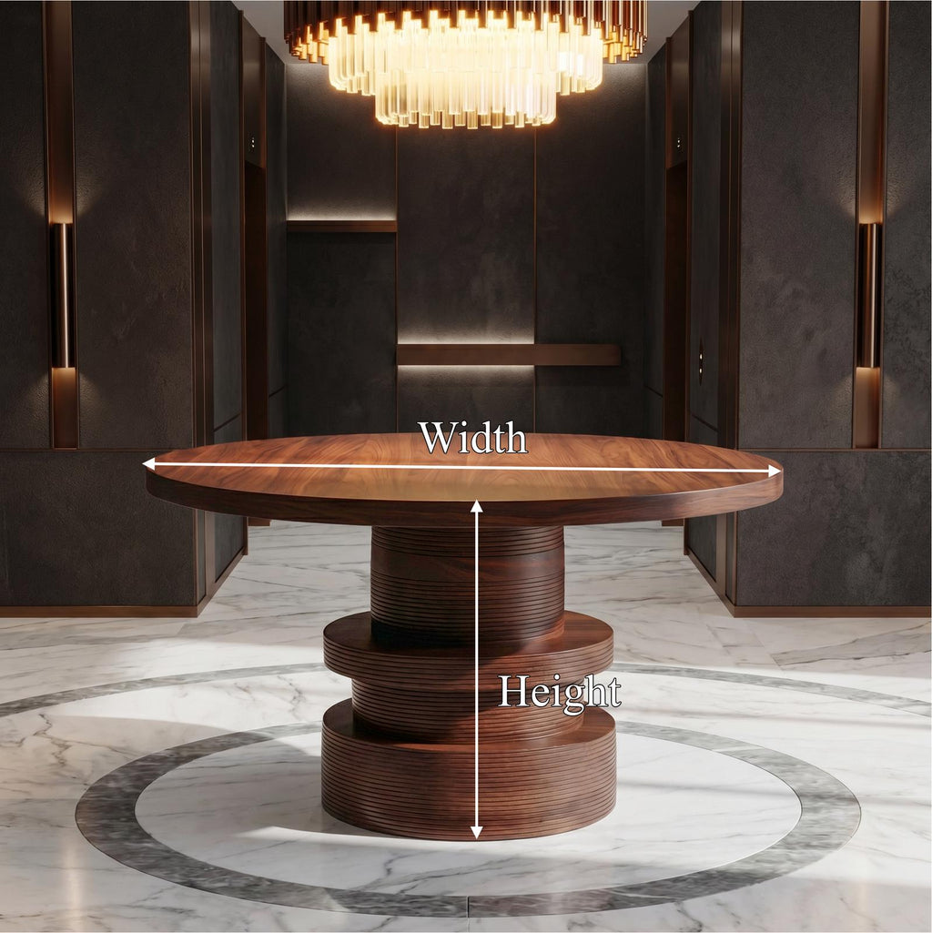 Organic Round Entryway Table, Solid Wood Sculptural Pedestal Foyer Table, Rustic Accent Table for Living Room