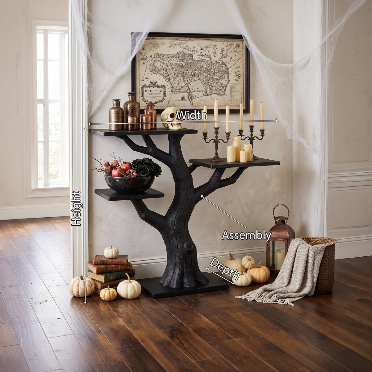 Organic Gnarled Branch Console For Vintage Halloween Furniture