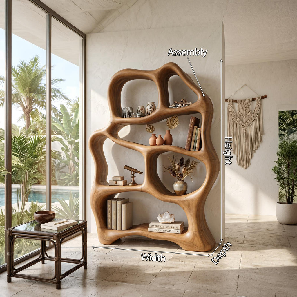 Organic Flow Bookcase For Cozy Reading Corner