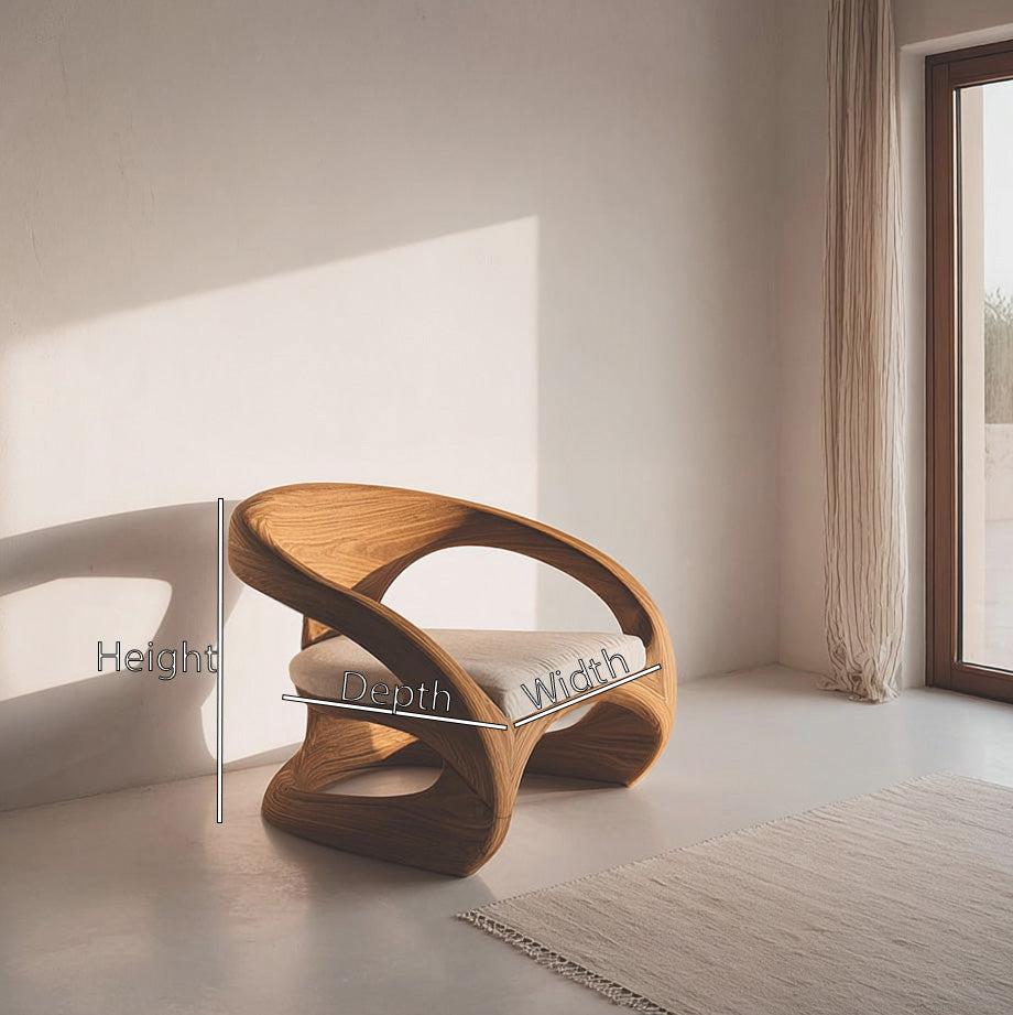 Artistic Curved Armchair Without Upholstered Seat For Living Room RTTHHNCHR069