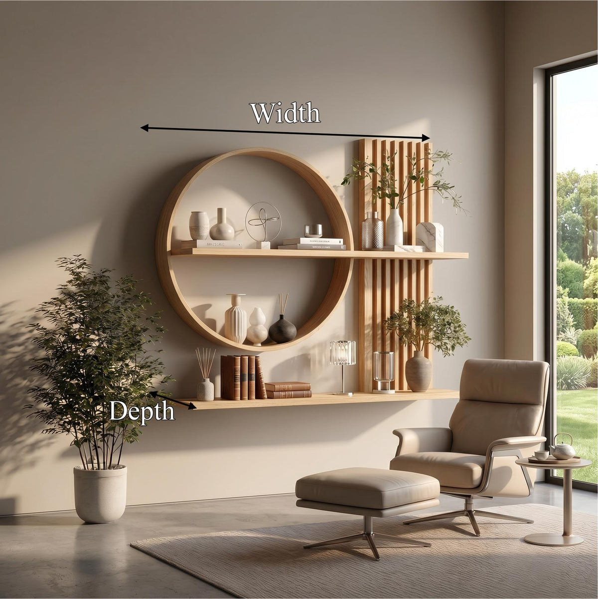 Scandinavian Japanese Wall Decor Shelf Living Room And Natural Room