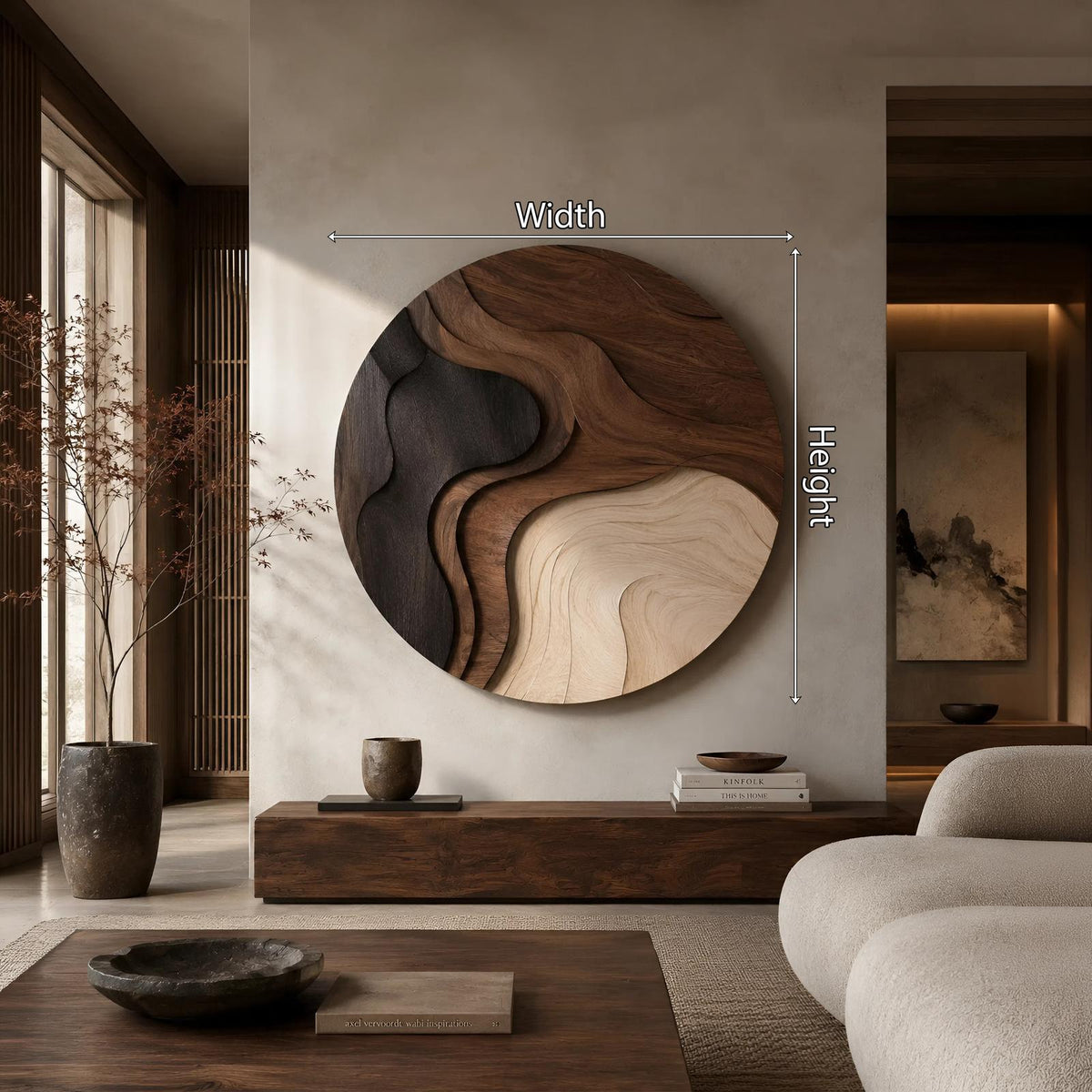Minimalist Statement Wood Wall Panel, Modern Abstract 3D Wall Art Sculpture for Studio Apartment Living Room