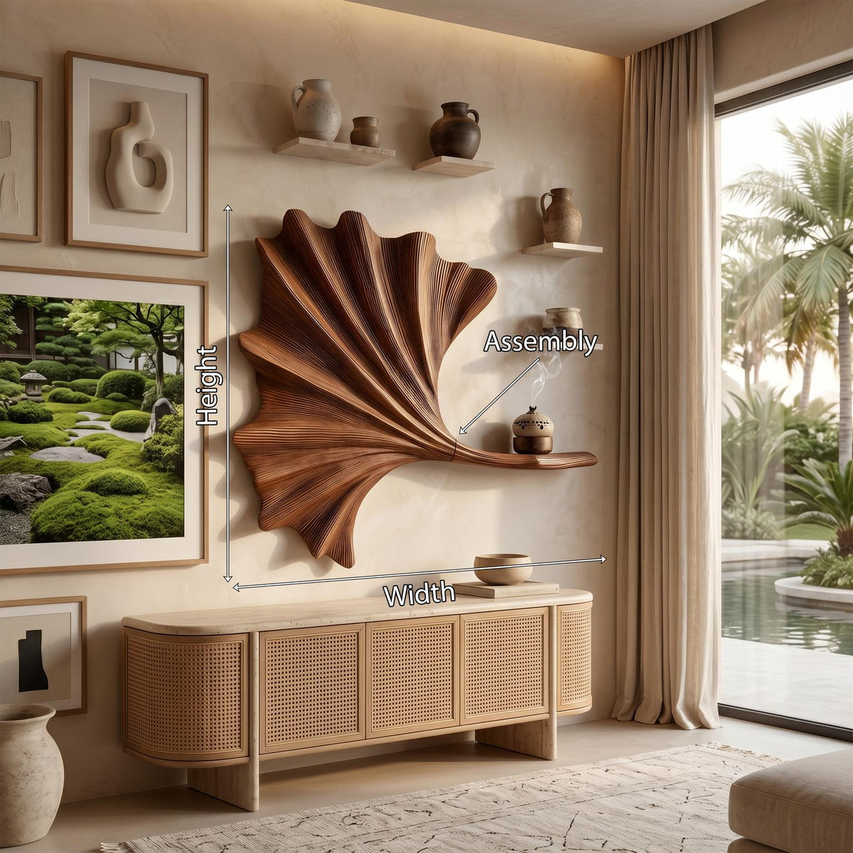 Contemporary Ginkgo Leaf Wall Shelf For Interior SILDTTNWA160