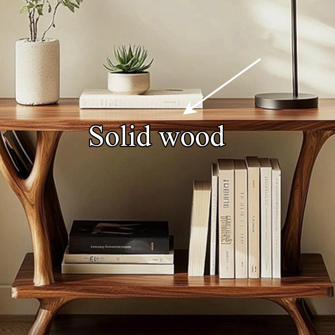Mid-Century Modern Side Table, Solid Wood End Table for Living Room Sofa & Accent Nightstand, Handcrafted Wooden Furniture