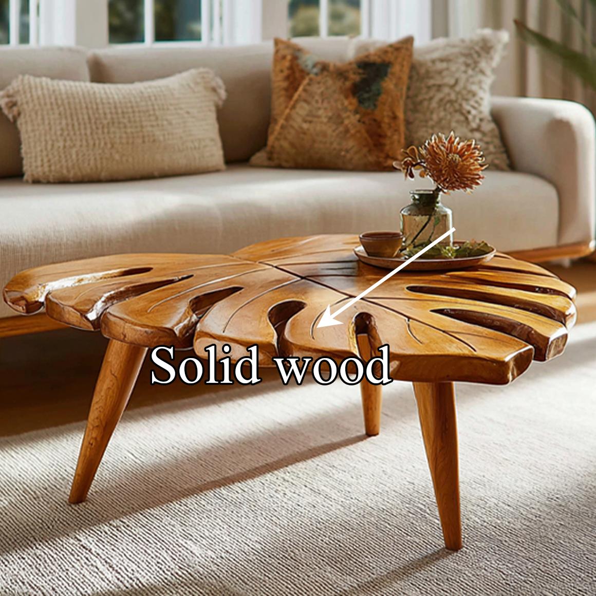 Organic Sculptural Leaf Coffee Table Living Room