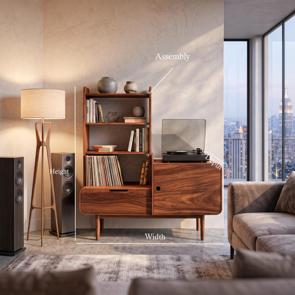 Retro-Inspired Vinyl Record Cabinet For Living Room Or Studio