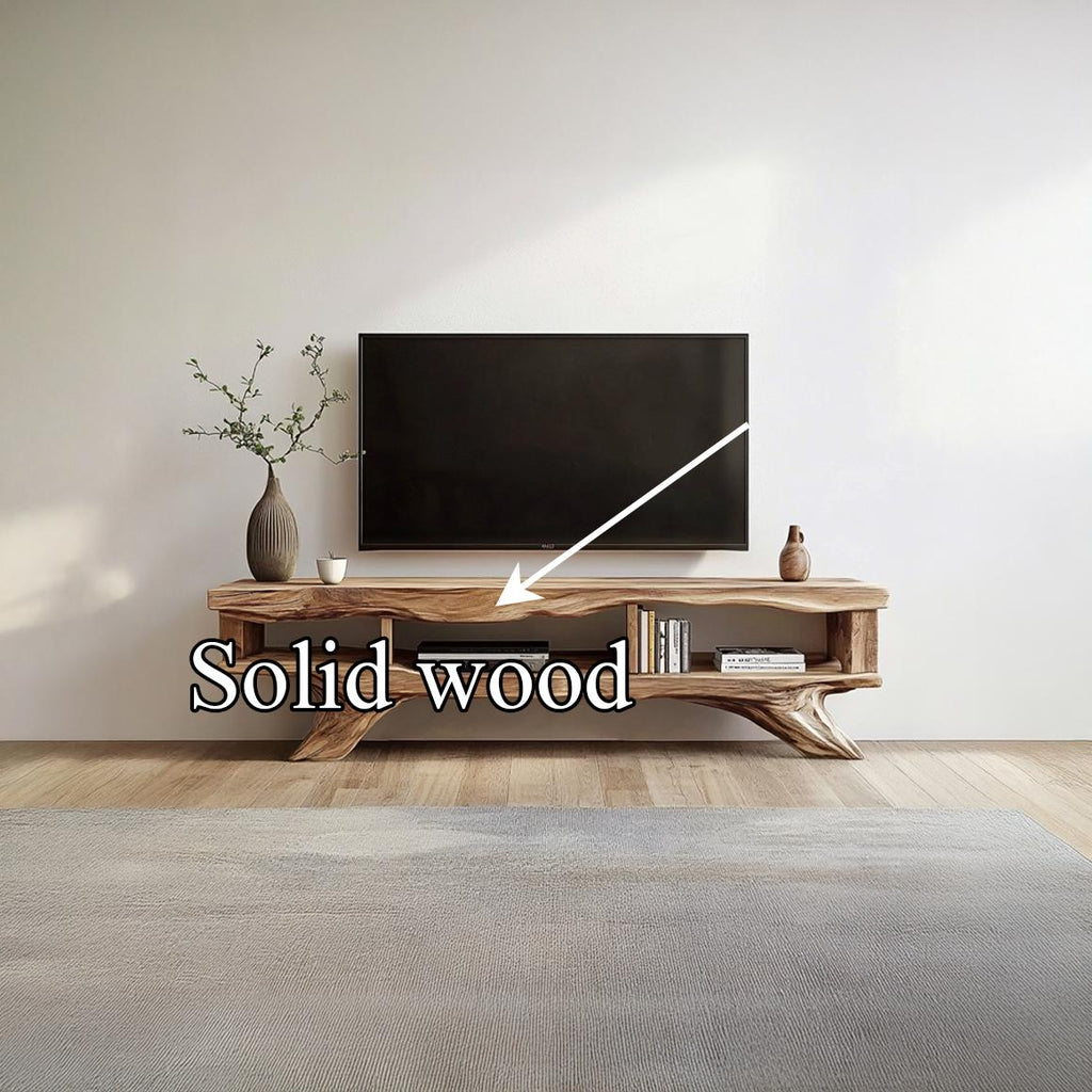 Rustic Solid Wood TV Cabinet, Farmhouse Media Console Storage Unit, Television Table Stand for Living Room