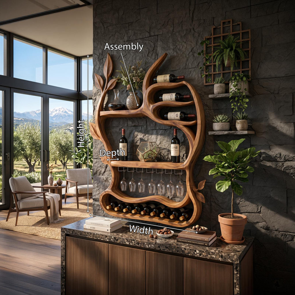 Mid Century Landscape Wine Holder For Dining Room