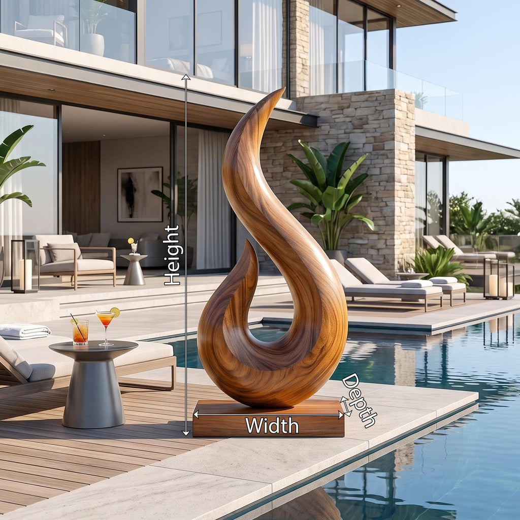 Spry Interior Handcrafted Abstract Wood Sculpture, 3D Hanging Wall Art Decor Statue for Outdoor Garden & Patio Wall Design, SILDTTRAS010