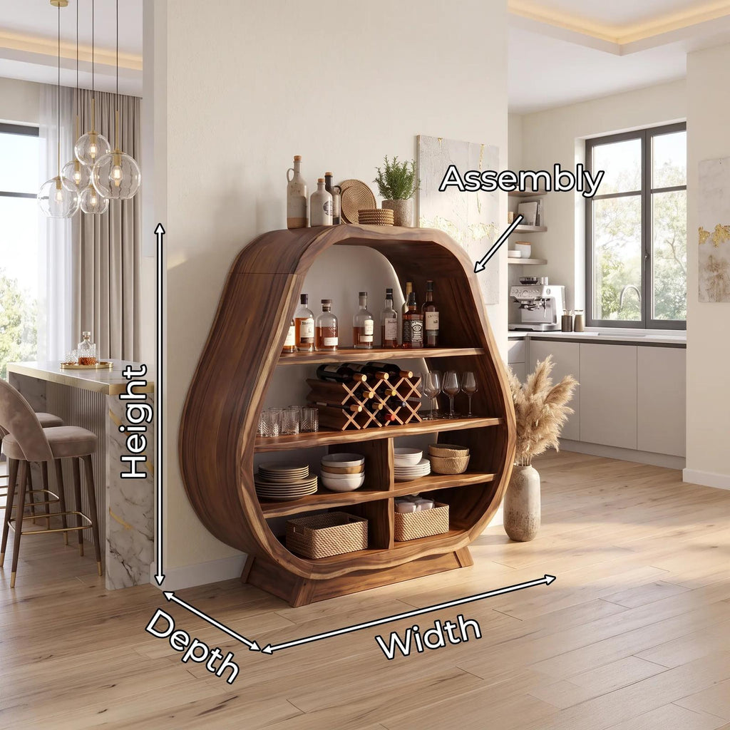 Handcrafted Wine Bar Cabinet Dining Room