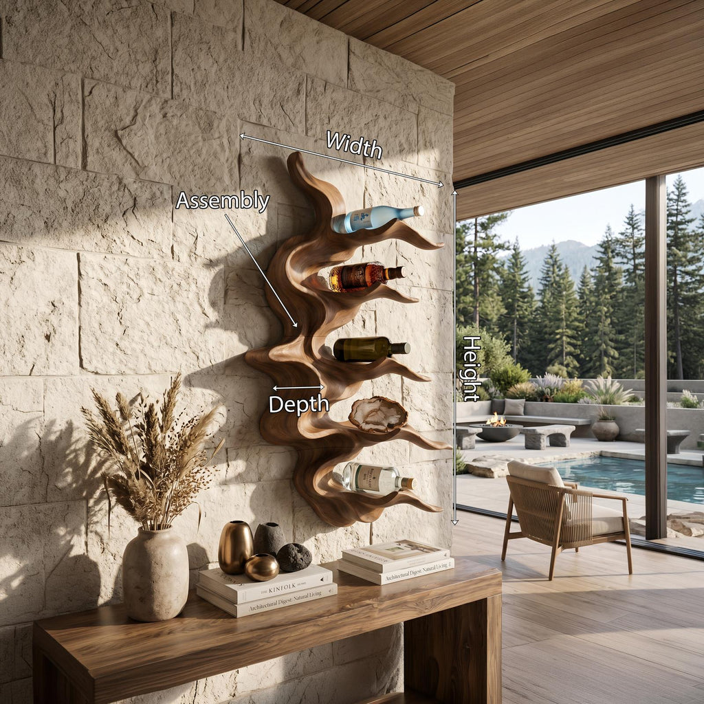 Organic Mountain Ridge Wine Rack For Home Bar