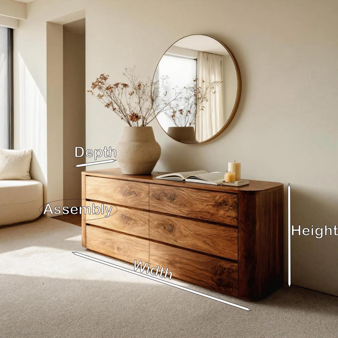 Quiet Luxury Sideboard for Living Room, Handcrafted Solid Wood Buffet Storage Cabinet & Credenza, Model