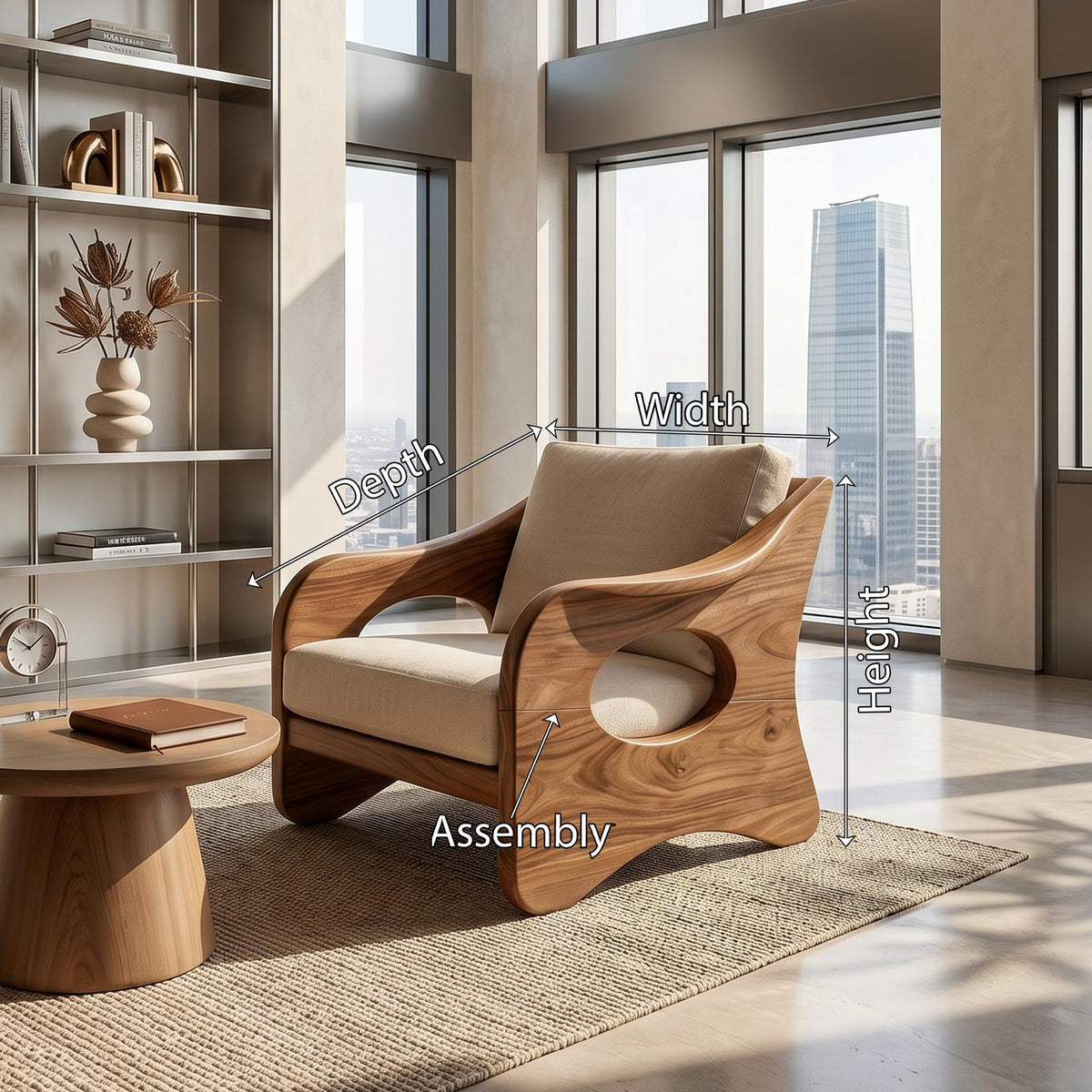 Contemporary Curved Armchair Executive Office Lounge SILDTTRCHR013