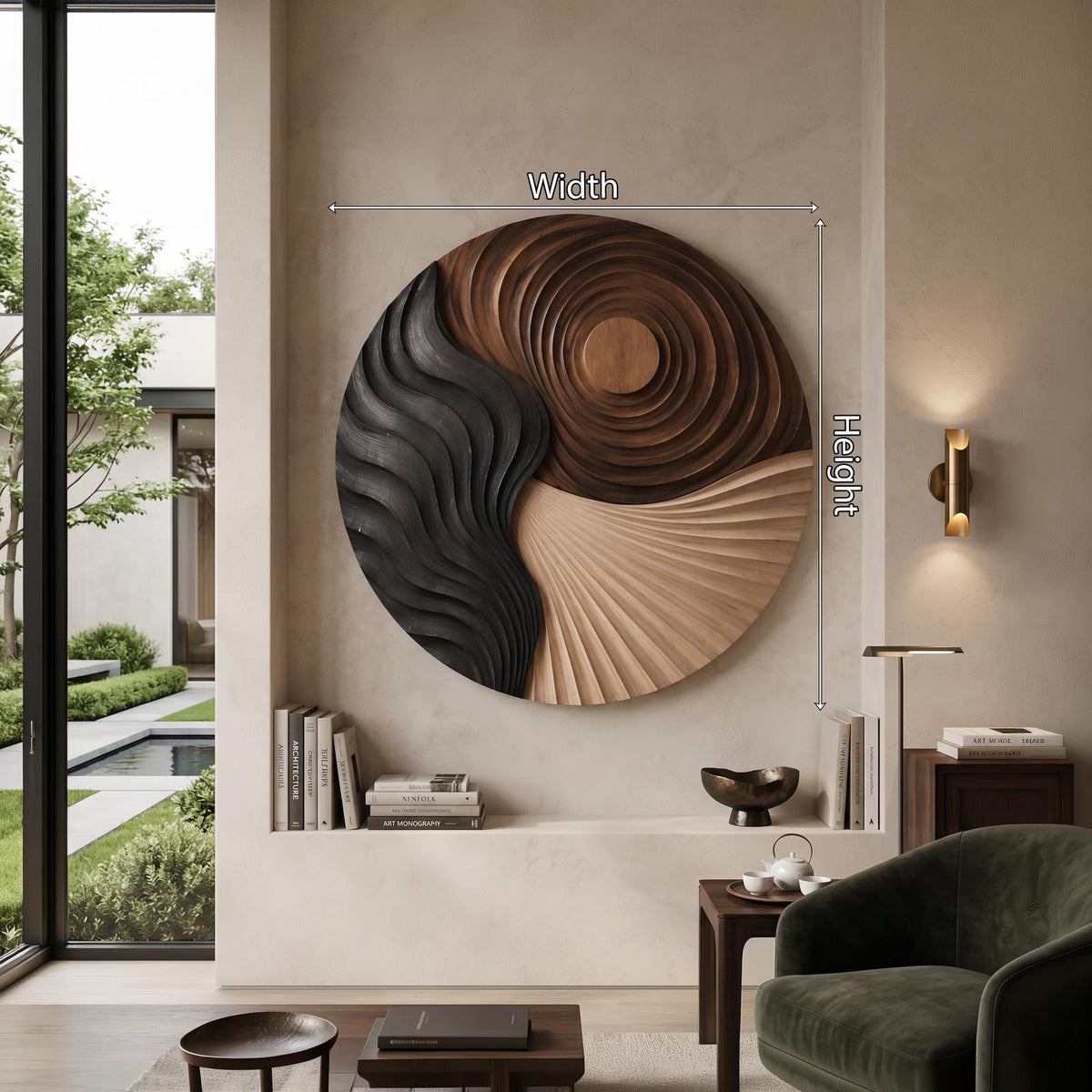 Contemporary Silhouette Wood Wall Art, Minimalist Abstract Line Wall Decor Panel for Guest Suite and Bedroom