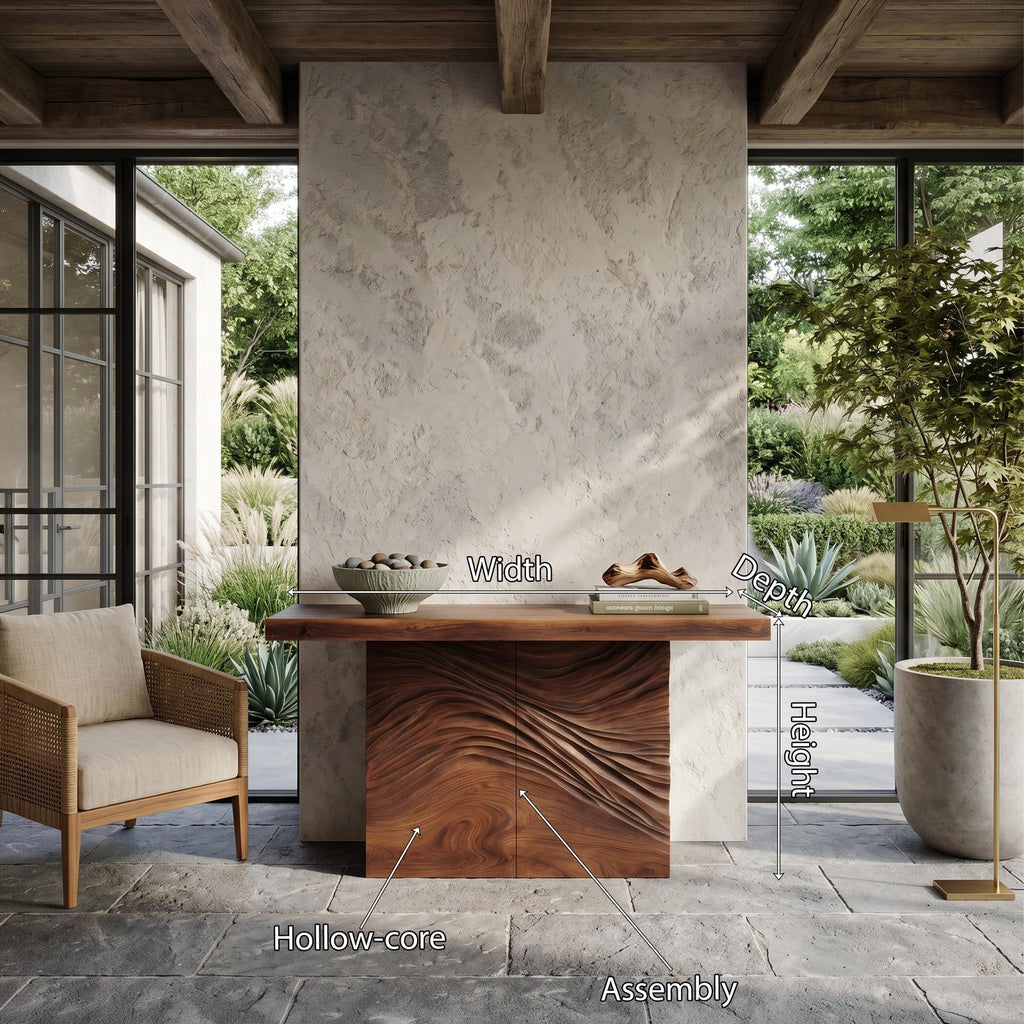 Minimalist Organic Edge Accent Table For Entryway Interior Area