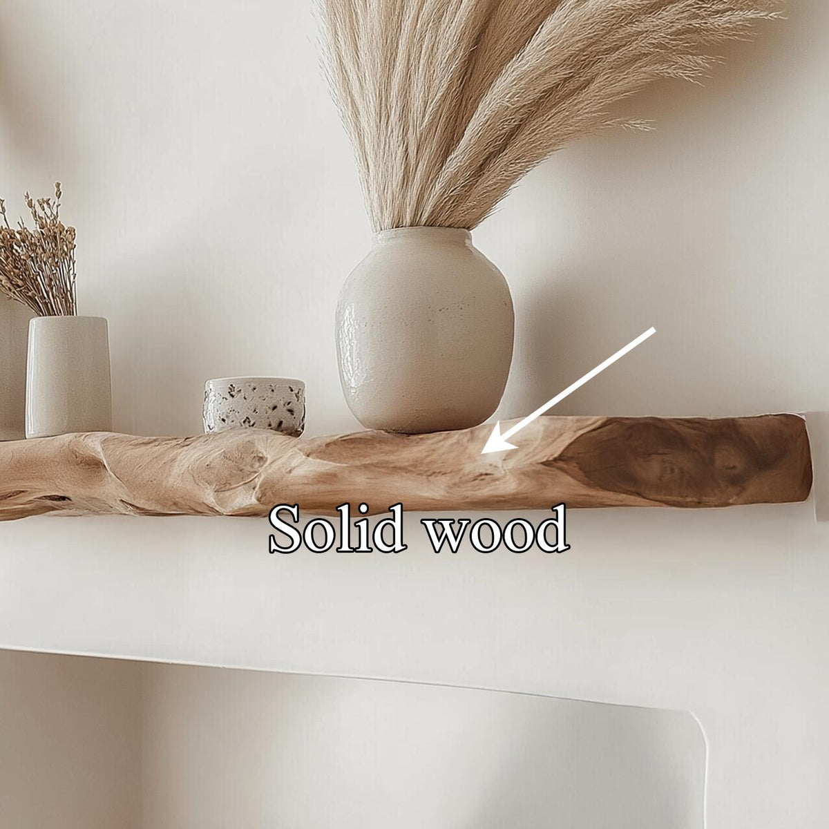 Live Edge Wood Floating Shelf – Boho Rustic For Kitchen Decor