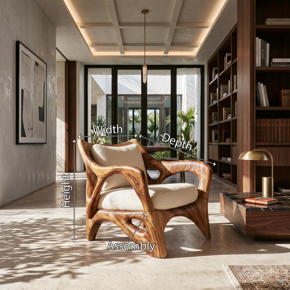 Modern Sculptural Lounge Chair for Sophisticated Wine Room Interiors SILDTTRCHR023