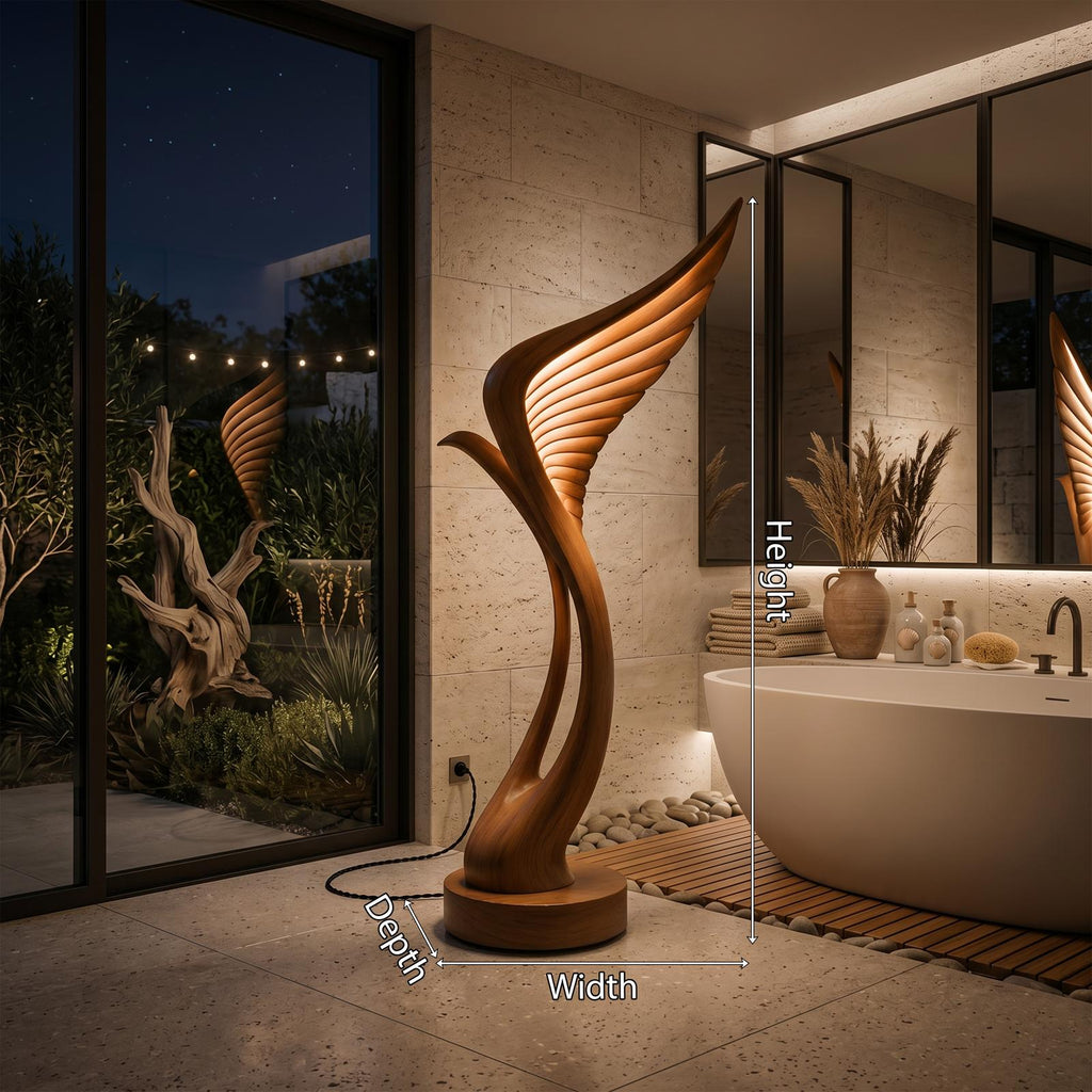 Mid Century Feather Wing Floor Lamp For Living Space