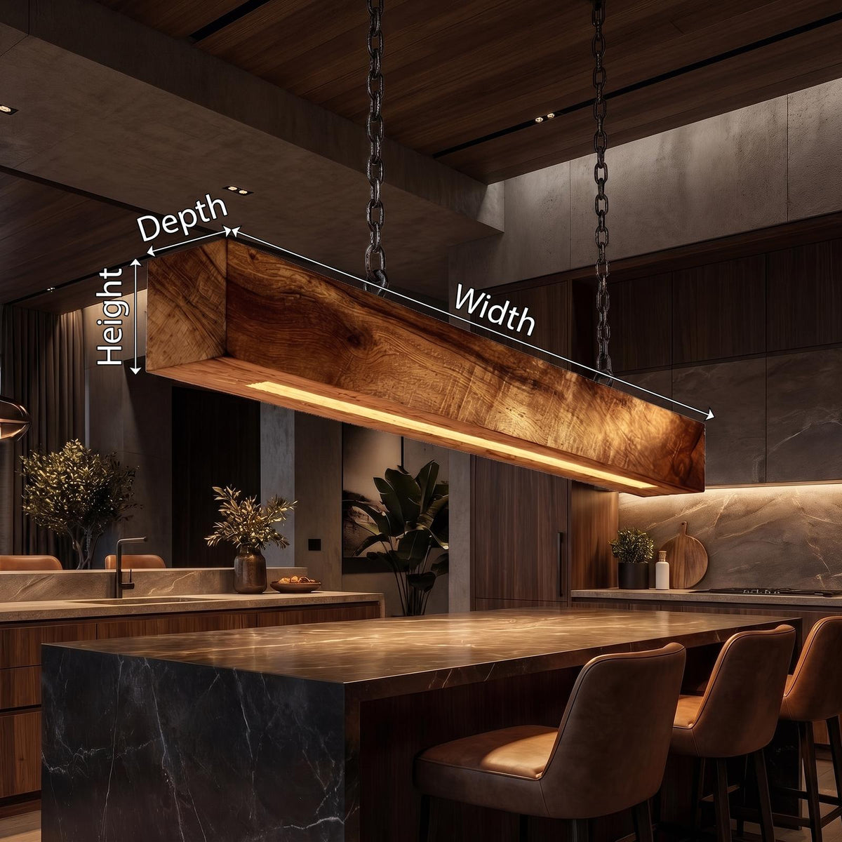 Modern Accent Table Lamp, Elegant Wood Bedside Light for Kitchen Counter & Living Room