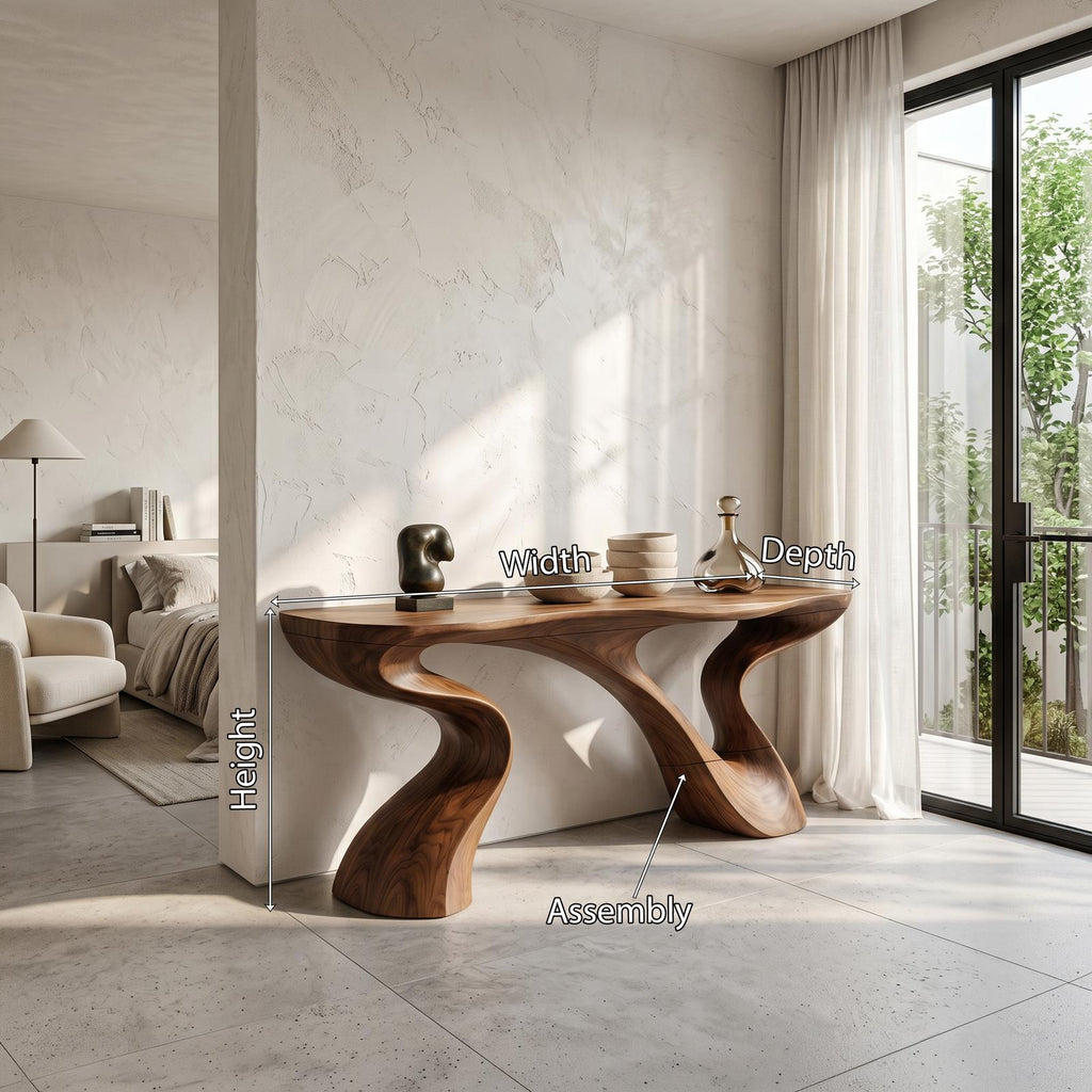 Minimalist Floating Console Table, Wall-Mounted Wood Entryway Shelf & Modern Vanity