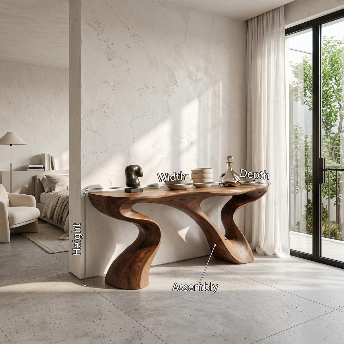 Minimalist Floating Console Table, Wall-Mounted Wood Entryway Shelf & Modern Vanity
