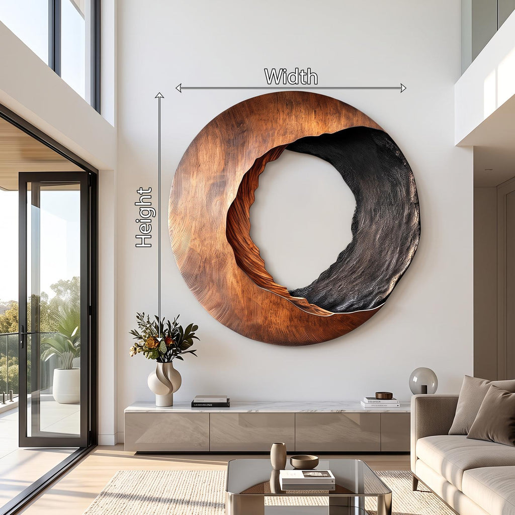 Spry Interior Handcrafted Solid Wood 3D Wall Art, Abstract Geometric Sculptural Wooden Wall Hanging Panel Panel for Modern Living Room, SILDTTRWA022