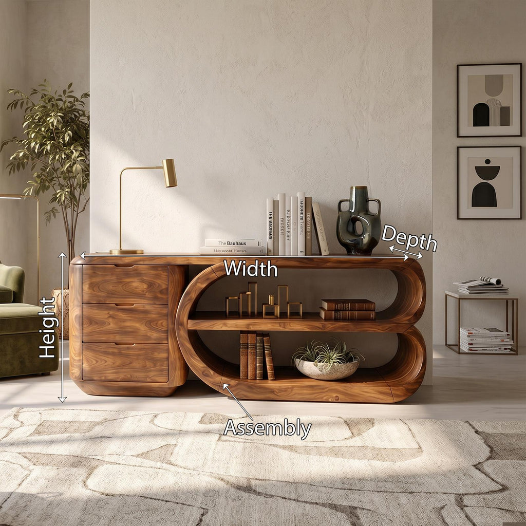 Organic Geometric Console Table Luxury Entryway