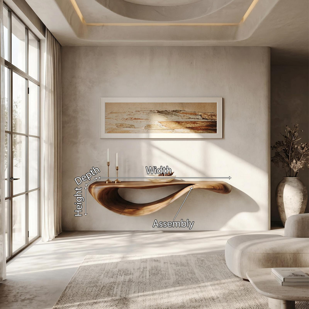 Modern Floating Console Table For Contemporary Interior Design
