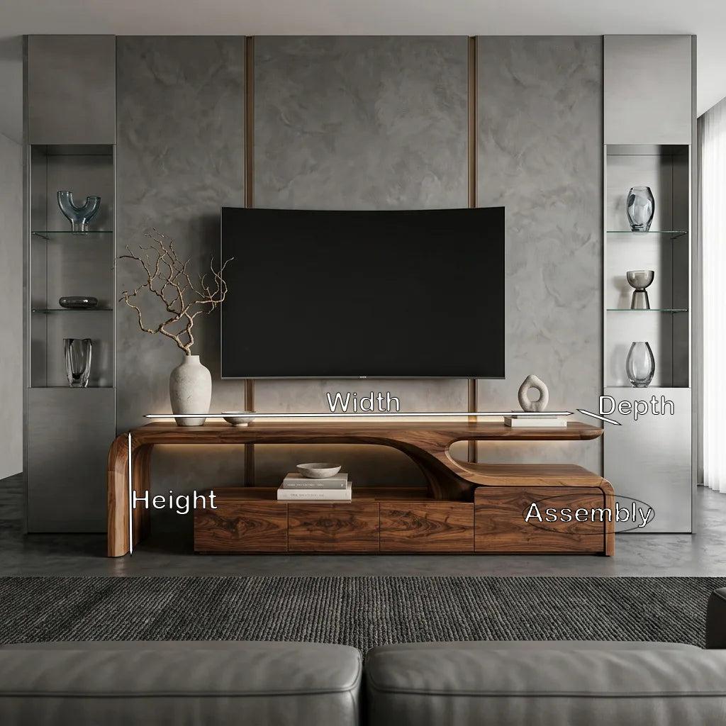 Contemporary Sculptural TV Console For Living Room