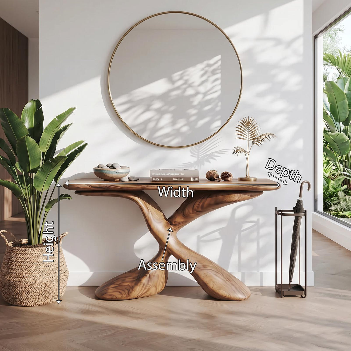 Mid Century Design Console Table For Living Room