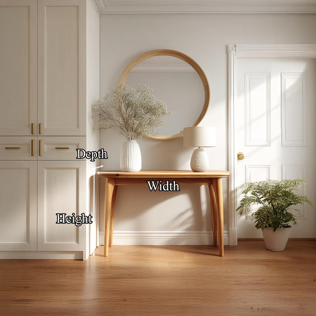 Mid Century Solid Wood Console Table with Storage, Hallway & Entryway Accent Sofa Table, Model