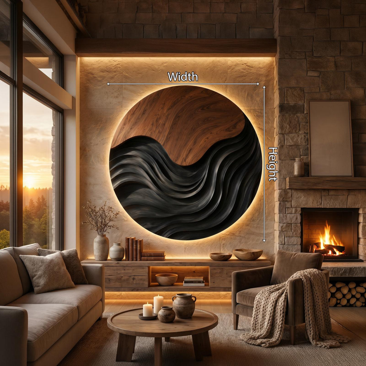 Mid-Century Modern Artistic Wood Wall Panel, Retro Sculptural Wall Art Decor for Waiting Area, Lounge, Office