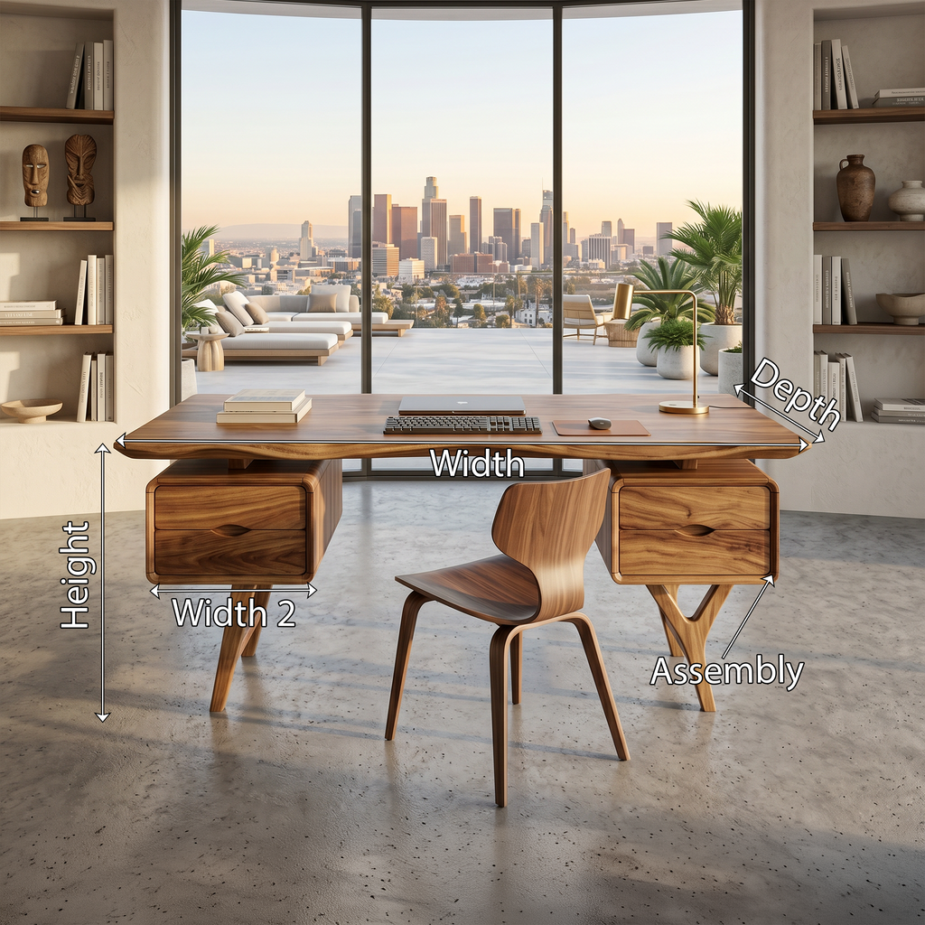 Organic Live Edge Executive Desk Coastal Office