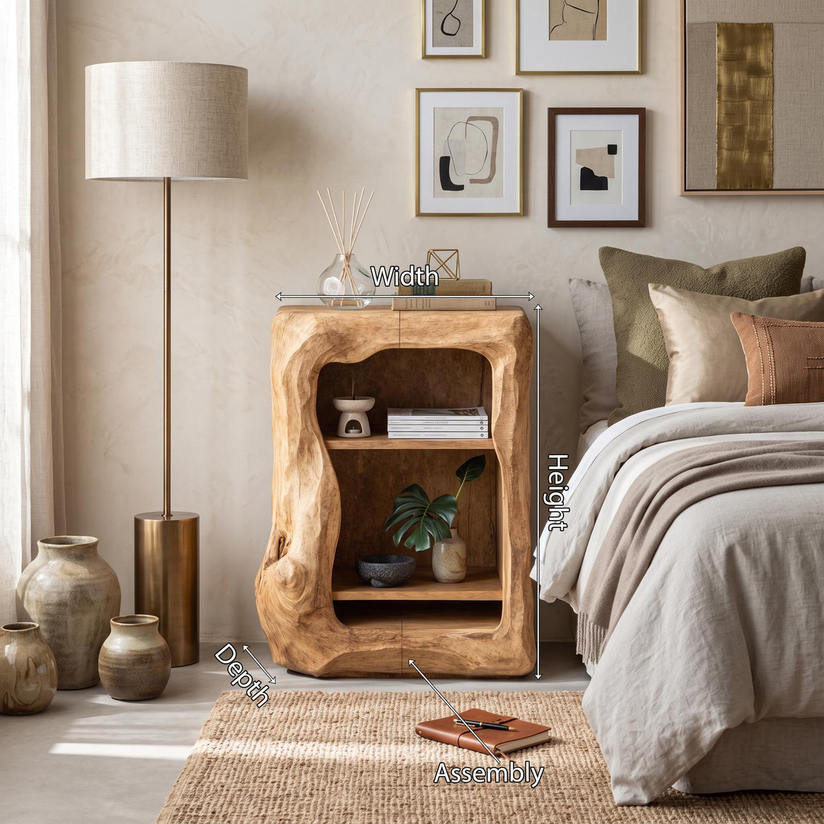 Rustic Wooden Nightstand Bedroom Furniture Essential