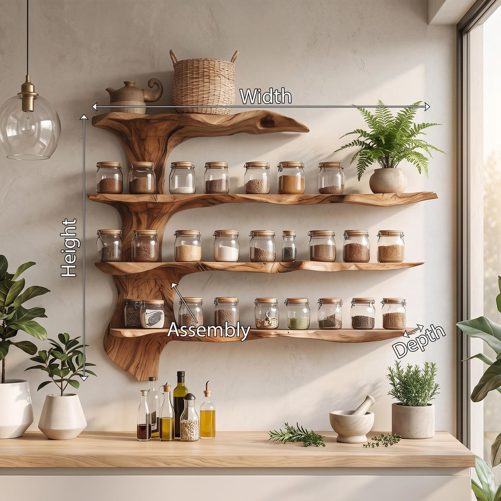 Mid Century Wooden Cabinet With Spice Rack For Kitchen