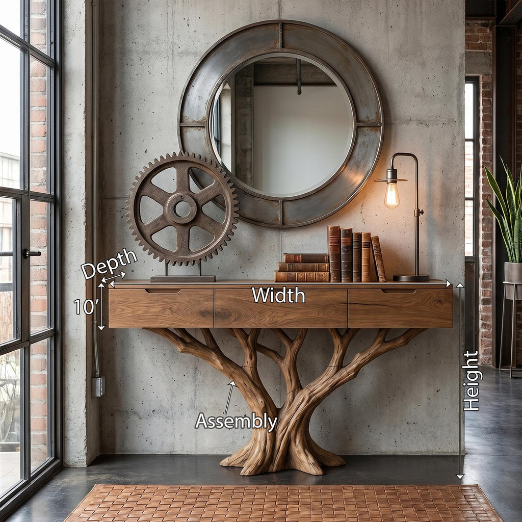 Industrial Tree Root Console Table Modern Loft
