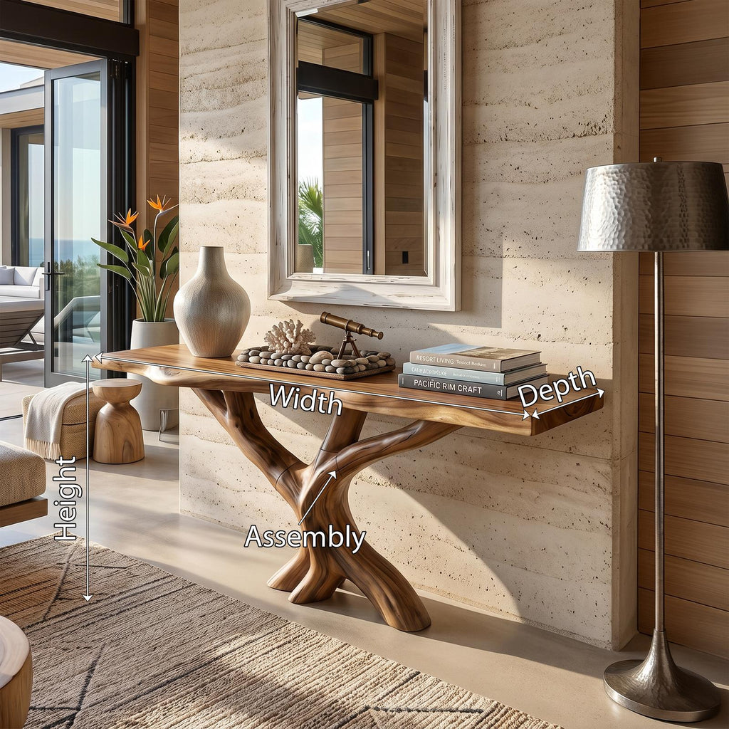 Organic Coral Base Console Table Luxury Beach House