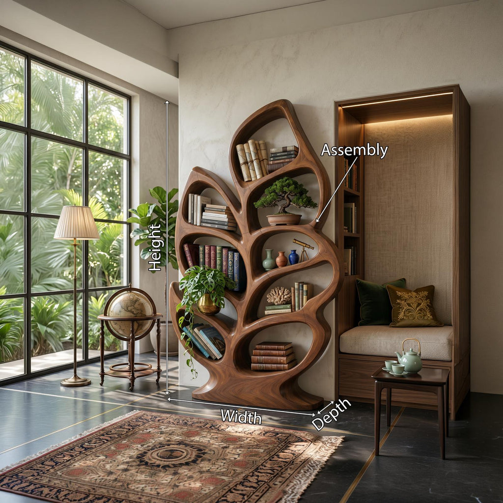 Contemporary Sculptural Bookcase For Stylish Entryway Interior SILDTTNBS045