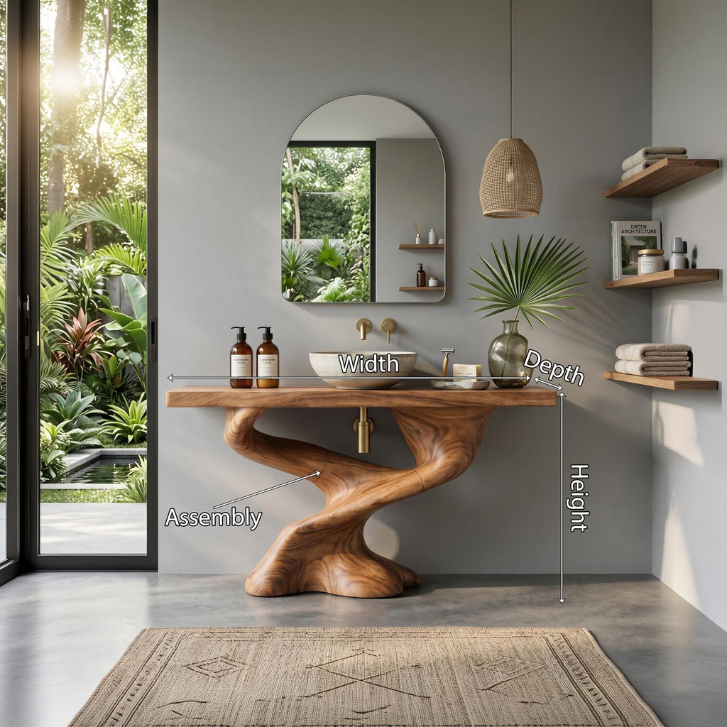 Handcrafted Solid Vanity For Unique Bathroom Design SILDTTNBRV011