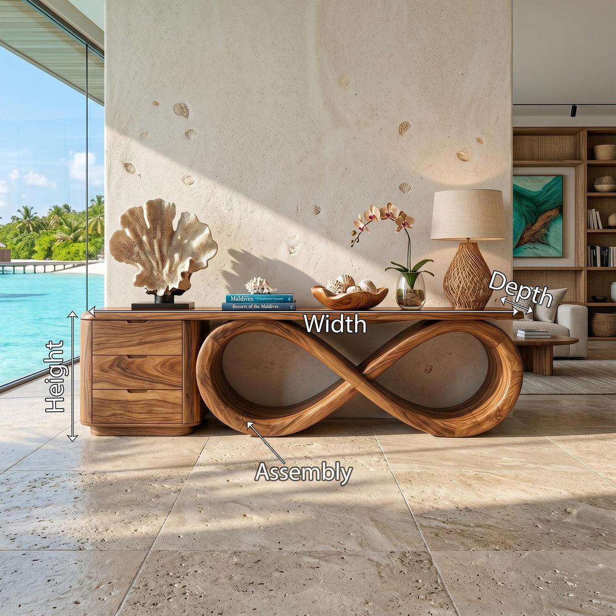 Modern Black Tree Console Table Luxury Residence