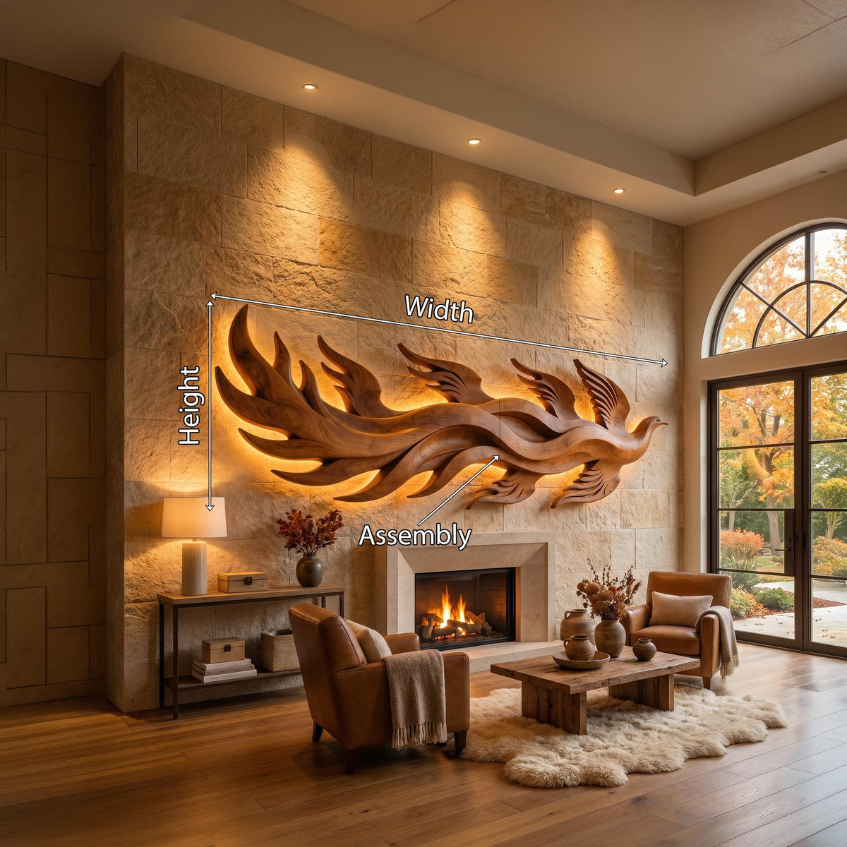 Minimalist Dimensional Wood Wall Art, Modern 3D Abstract Wall Decor Panel for Luxury Hotel Suite and Lounge