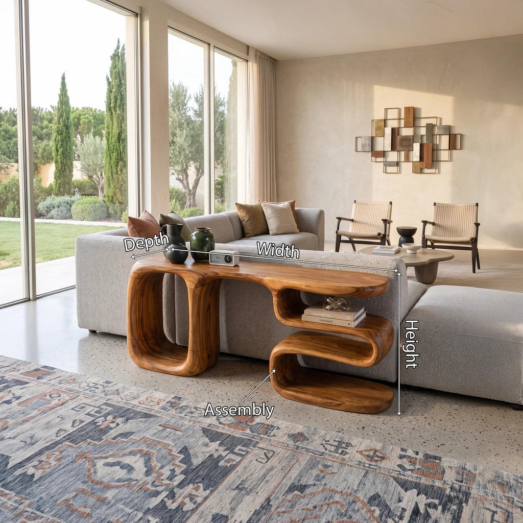 Modern Rounded Cabinet Console For Elegant Entryway