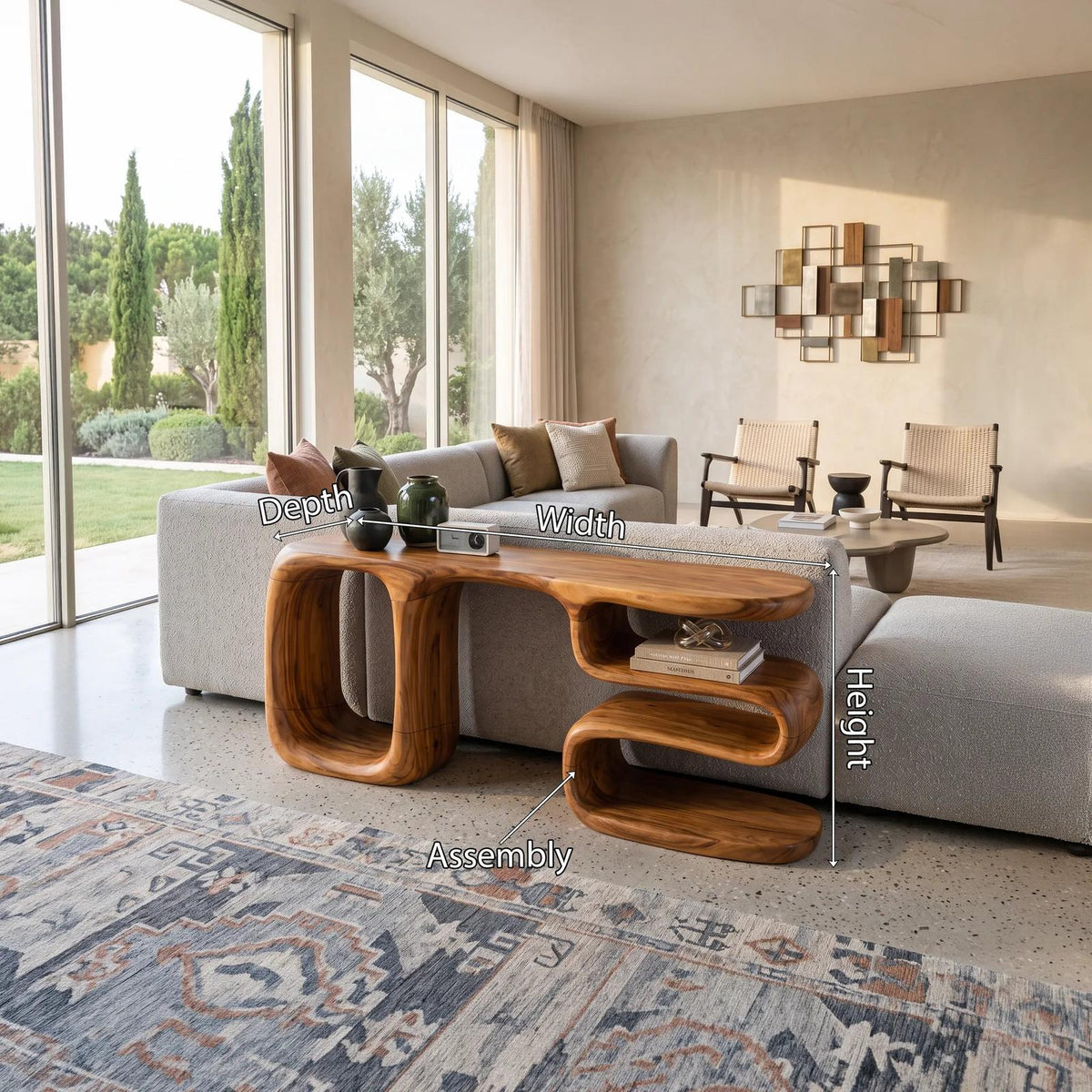 Modern Rounded Cabinet Console For Elegant Entryway