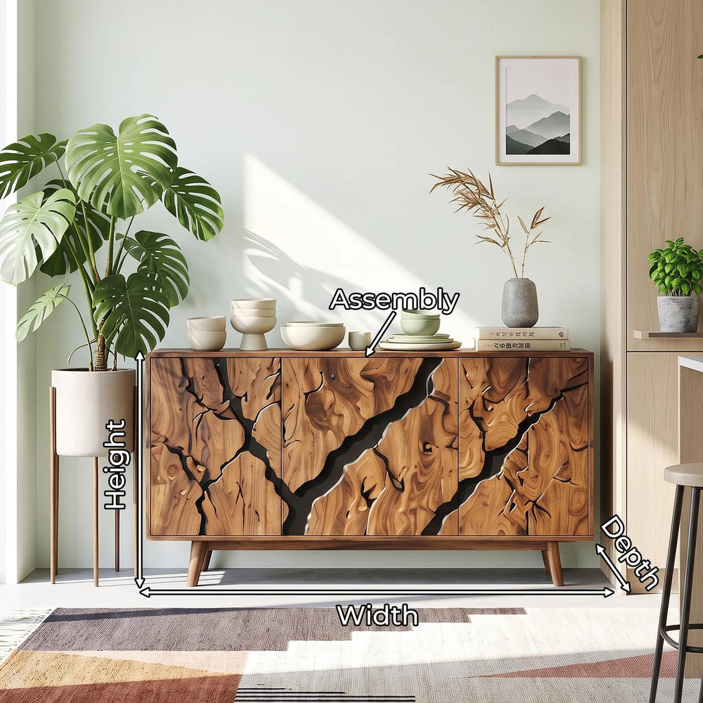 Contemporary Carved Sideboard Cabinet Entryway