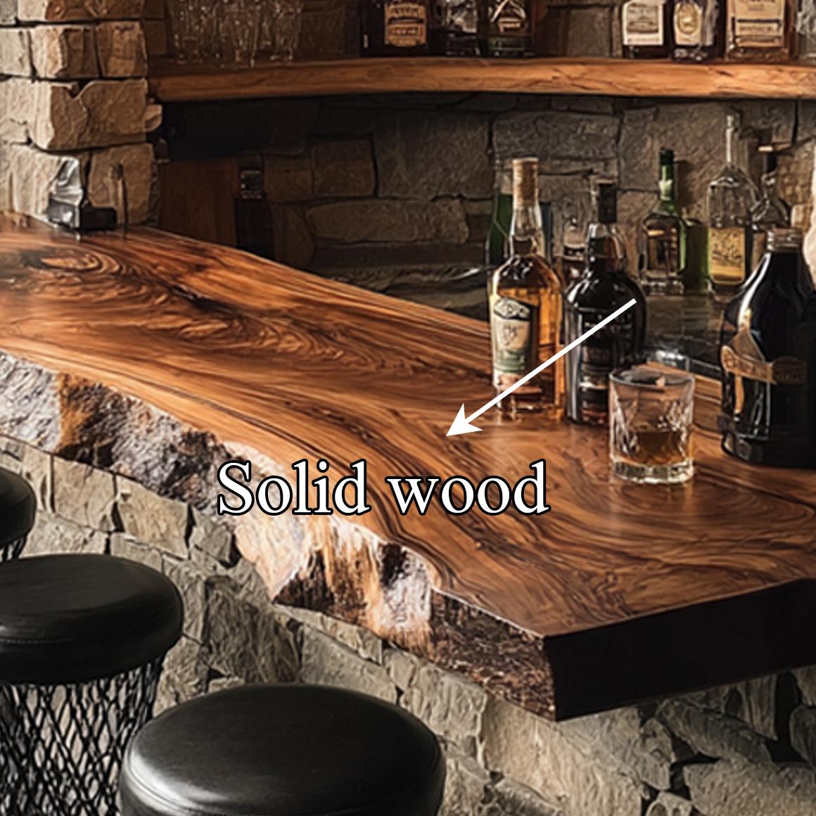 Rustic Live Edge Bar Shelf Home Decor