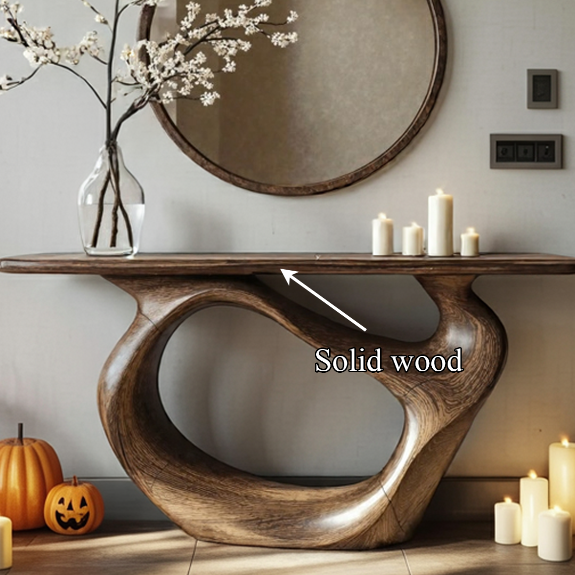 Rustic Tree Branch Console Table, Handcrafted Real Wood Entryway Table, Spooky Gothic Sofa Accent Furniture