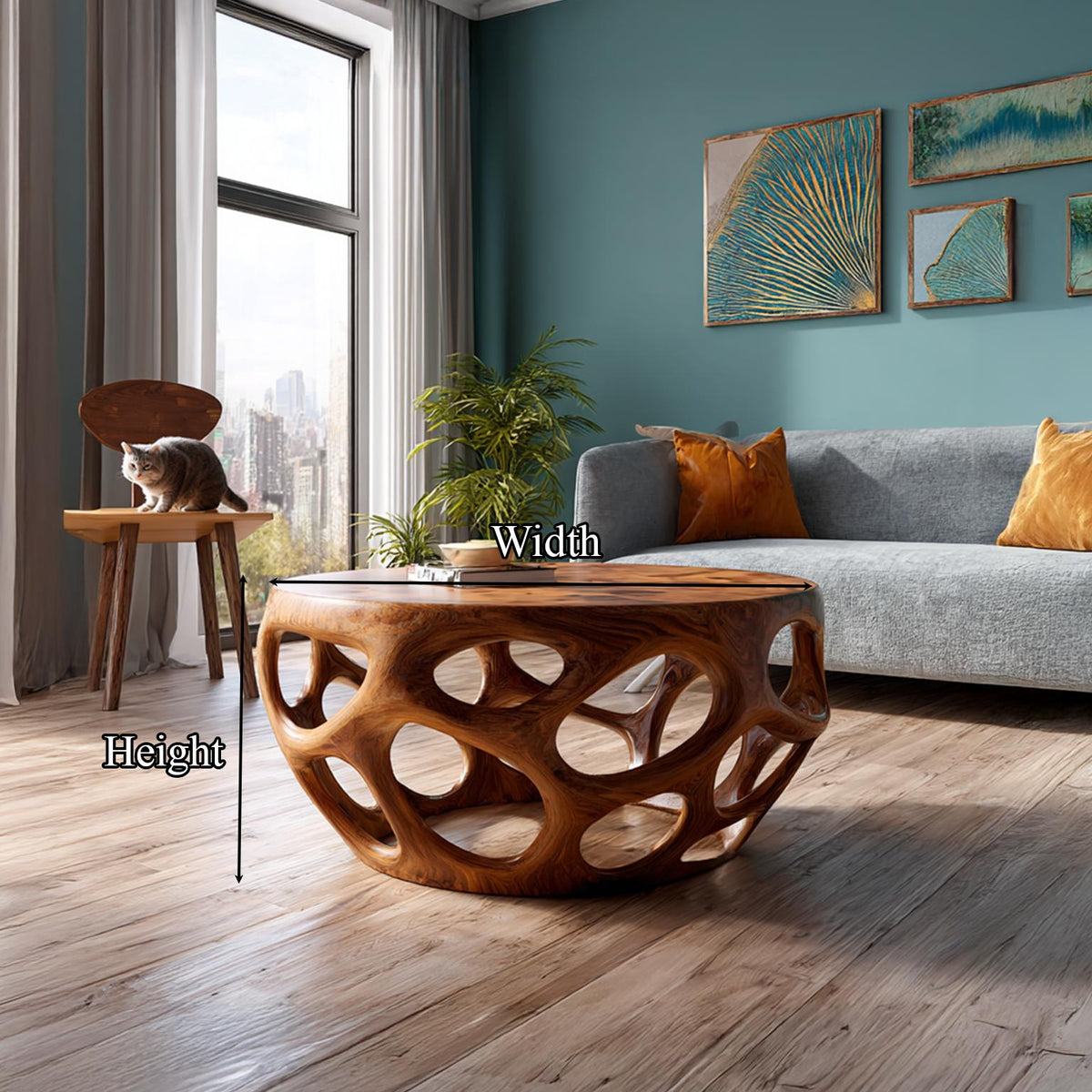 Farmhouse Coffee Table Reclaimed Wood Round Gift