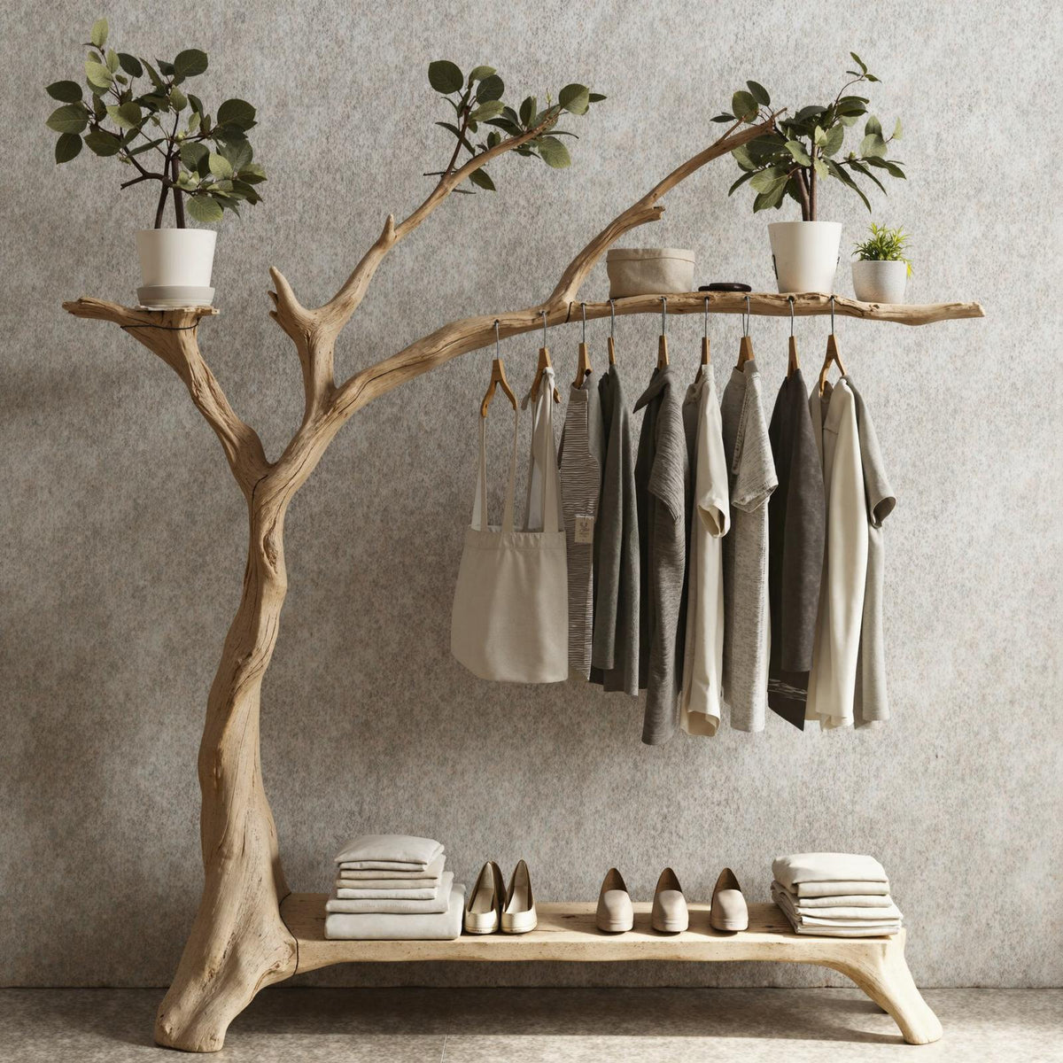 Tree Branch Shoe Rack For Closet Coat Rack With Shelf Rack For Shoe